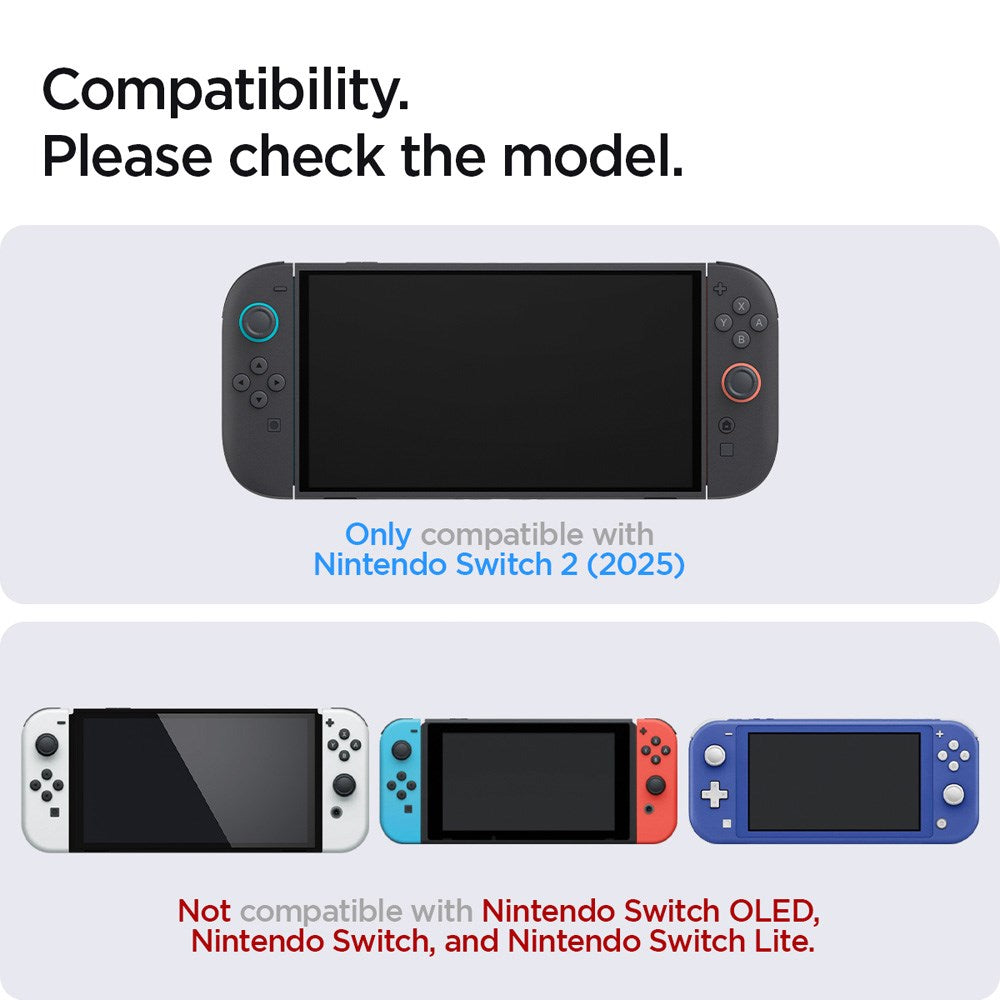 Spigen Nintendo Switch 2 Glass tR EZ Fit Skærmglas - Installationsramme - 2 stk - Gennemsigtig