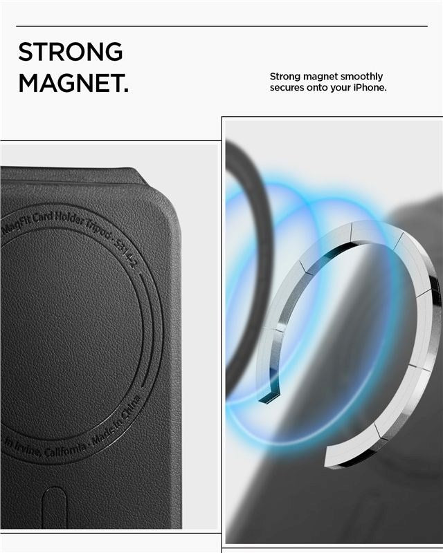 Spigen Foldbar Kortholder - 1 Kortplads - MagSafe Kompatibel - Sort