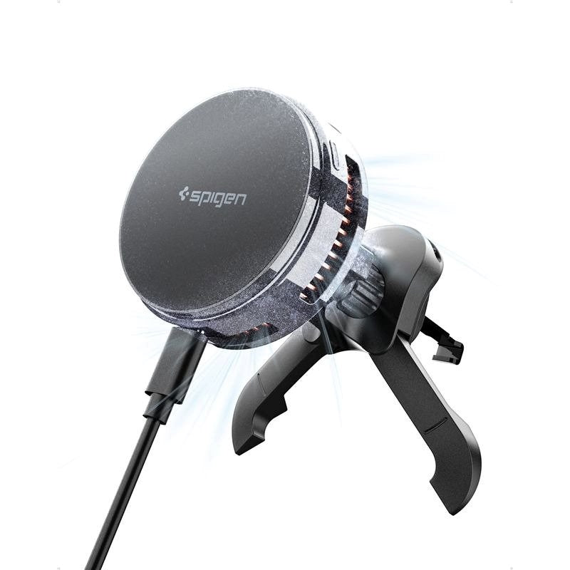 Spigen Essential Mobilholder til Bil til Ventilationsanlæg med Trådløs Opladning - Sort