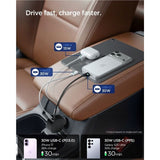Spigen Essential 60W Biloplader - USB-C Kabel - 1 x USB-C - 1 x USB-A - Sort