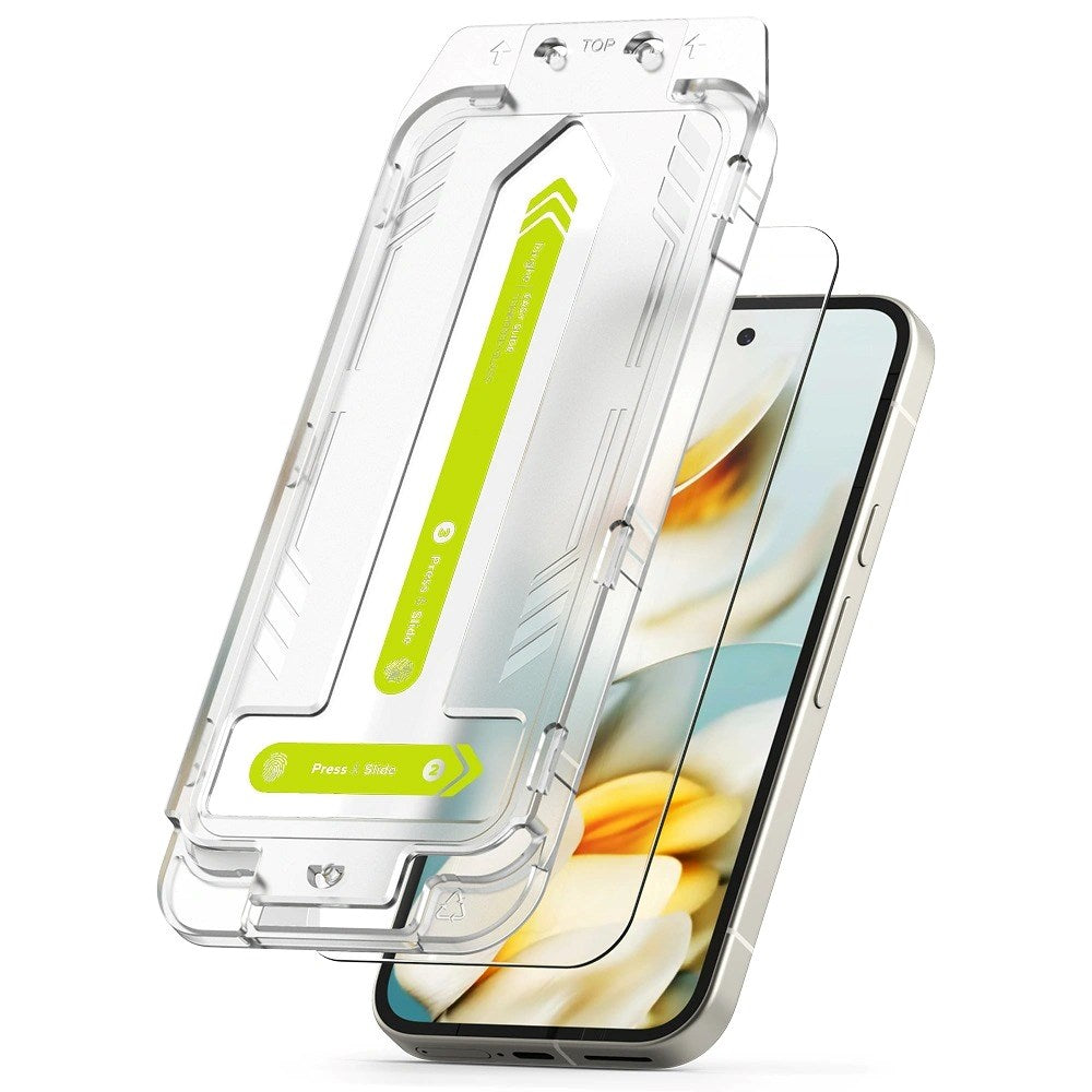 Ringke Google Pixel 9a Easy Slide Skærmbeskyttelse i Hærdet Glas – 2 Stk. – Gennemsigtig