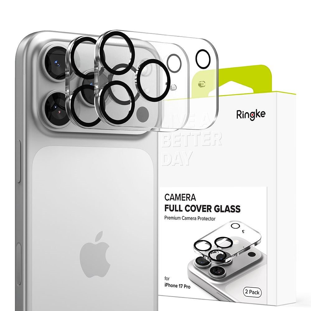 iPhone 17 Pro Ringke Kamerabeskyttelsesglas - 2 stk. - Gennemsigtig / Sort