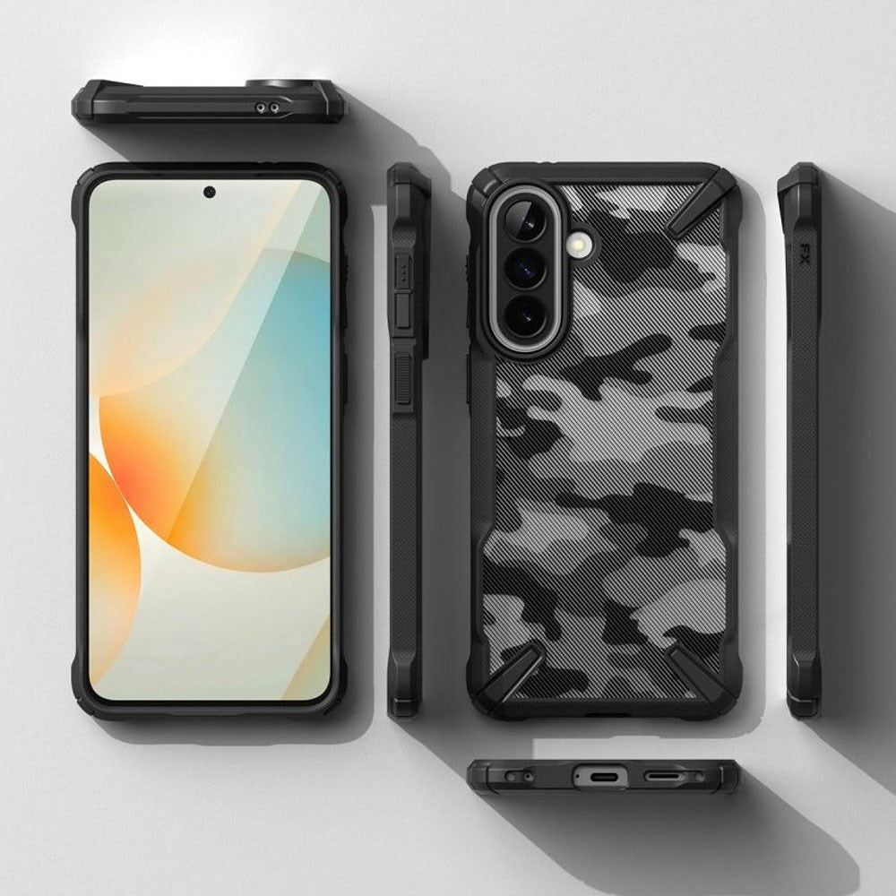 Samsung Galaxy A57 Ringke Fusion X Bagside Cover - Sort Camouflage