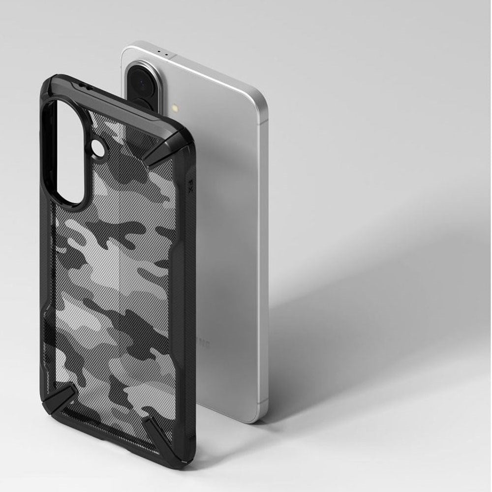 Samsung Galaxy A57 Ringke Fusion X Bagside Cover - Sort Camouflage