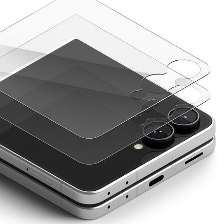 Samsung Galaxy Z Flip8 Ringke Beskyttelsesglas m. Monteringsramme - 2 stk - Gennemsigtig