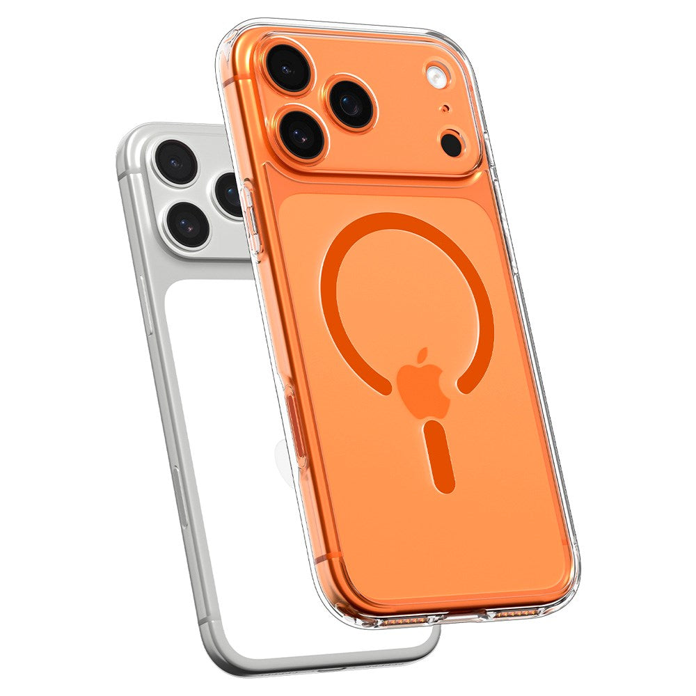 Spigen iPhone 17 Pro Max Ultra Hybrid Bagside Cover - MagSafe Kompatibel - Gennemsigtig / Orange