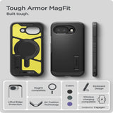 Google Pixel 10a Spigen Tough Armor Hybrid Bagside Cover - MagSafe Kompatibel - Sort