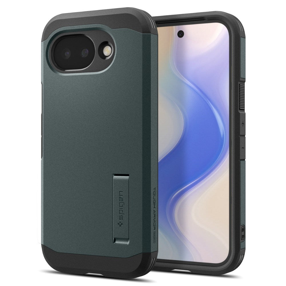 Google Pixel 10a Spigen Tough Armor Hybrid Bagside Cover - MagSafe Kompatibel - Grøn