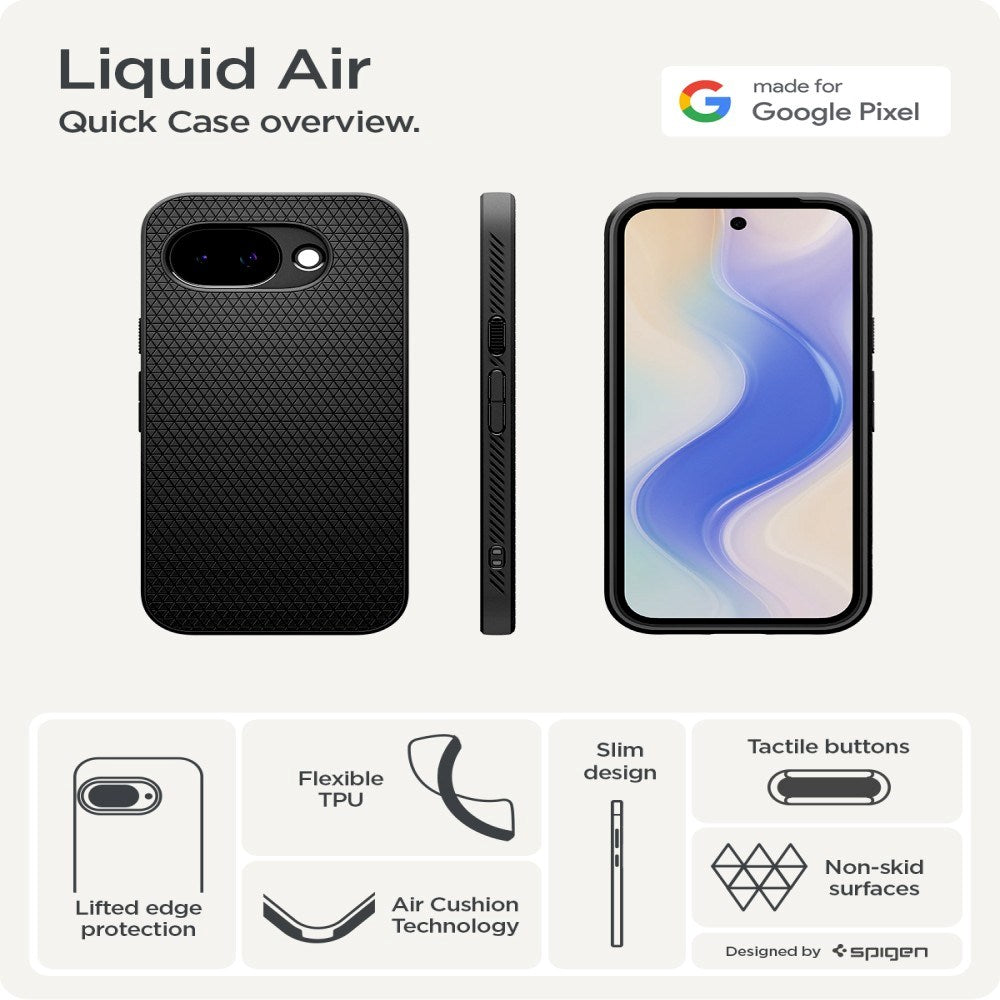 Google Pixel 10a Spigen Liquid Air Bagside Cover - Sort
