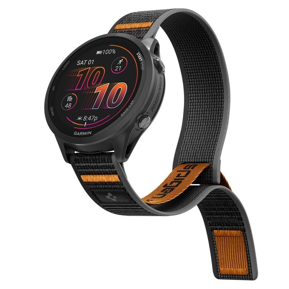 Spigen Athlex Air Universal Nylon Urrem (22mm) - Sort / Orange