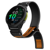 Universal Garmin 22mm QuickFit Spigen Athlex Air Nylon Urrem - Sort / Orange