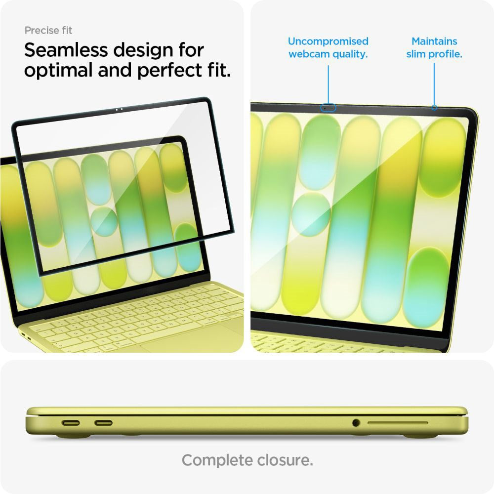 MacBook Neo 13 A18 Pro (2026) Spigen Hærdet Beskyttelsesglas - Gennemsigtig / Sort Kant
