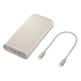 Samsung Battery Pack m. 20.000 mAh Powerbank 45W og USB-C Kabel 30cm - Beige