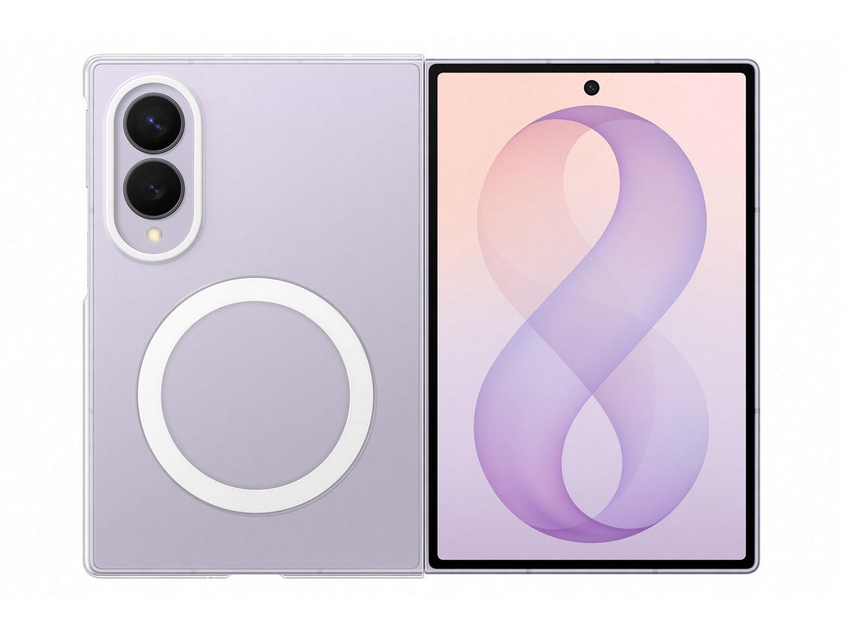 Original Samsung Galaxy Z Fold8 Cover Clear Magnet Case m. Beskyttelsesfilm - Transparent