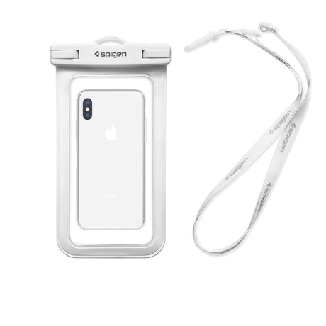 Spigen A600 Universal Vandtæt Etui - Hvid / Gennemsigtig (Maks. Mobil: 163 x 90mm)