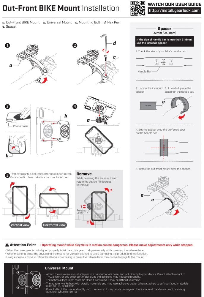 Spigen Gearlock MF100 - Bike Mount - Universal Mobilholder til Cykel