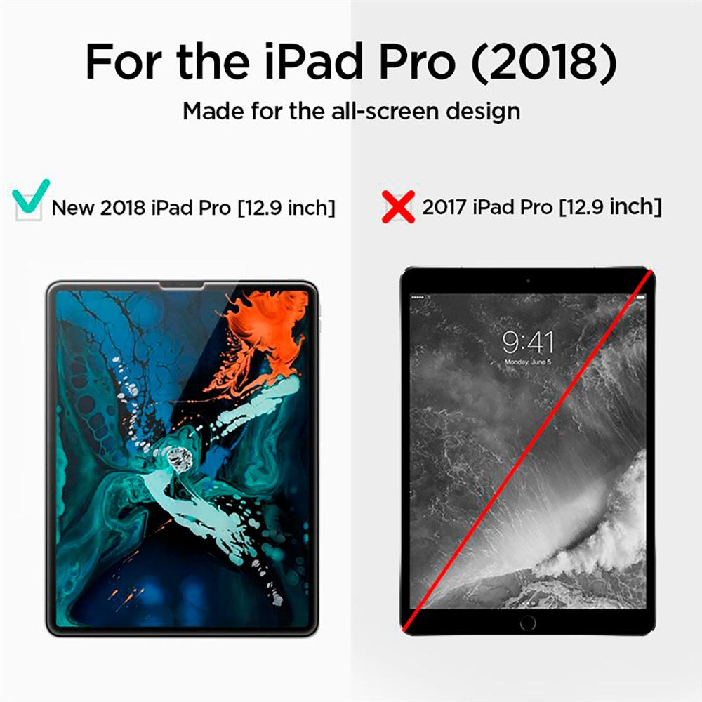 iPad Pro 12.9" (2022 / 2021 / 2020 / 2018) Spigen Glass.Tr Slim Skærmbeskyttelse - Hærdet Glas - Gennemsigtig