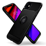 iPhone 11 Spigen Rugged Armor Bagside Cover - Sort