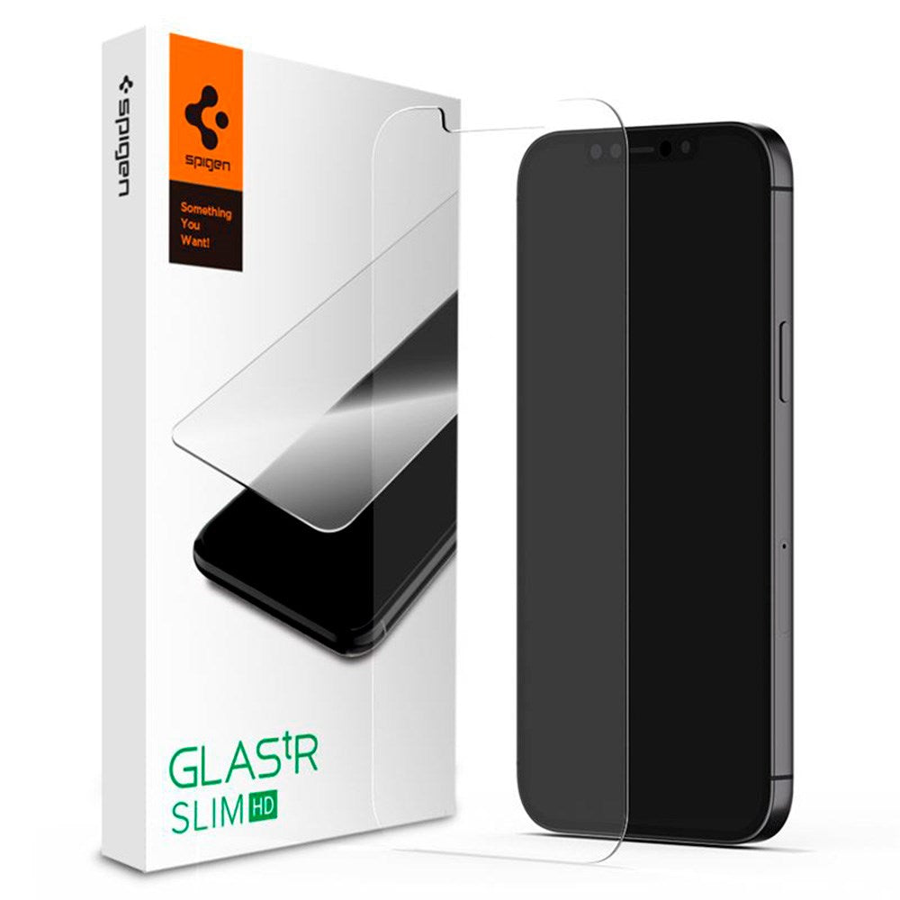 iPhone 12 / 12 Pro Spigen Glas.tr Slim HD Skærmbeskyttelse- Case Friendly - Gennemsigtig