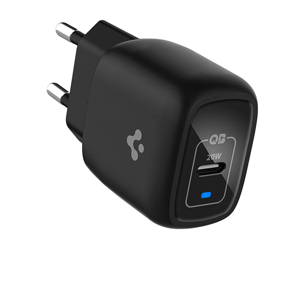 Spigen PowerArc ArcStation Pro 20W GaN Vægoplader m. USB-C - Sort