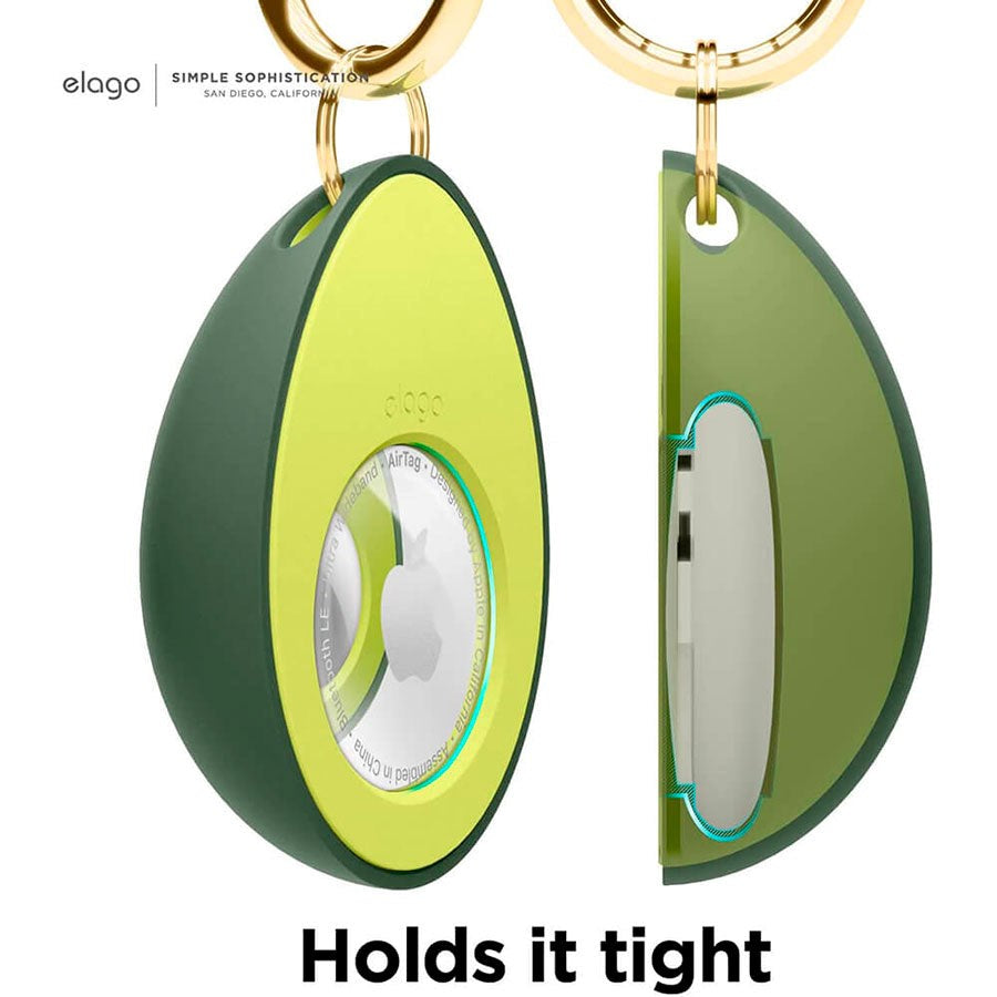 AirTag Silikone Cover m. Nøglering Elago - Avocado