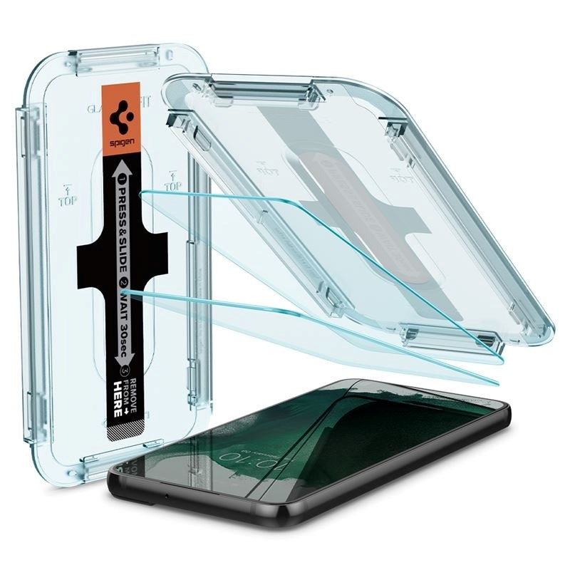 Samsung Galaxy S22+ (Plus) Spigen EZ Fit Glas.tR Skærmbeskyttelse 2. Stk - Case Friendly - Gennemsigtig