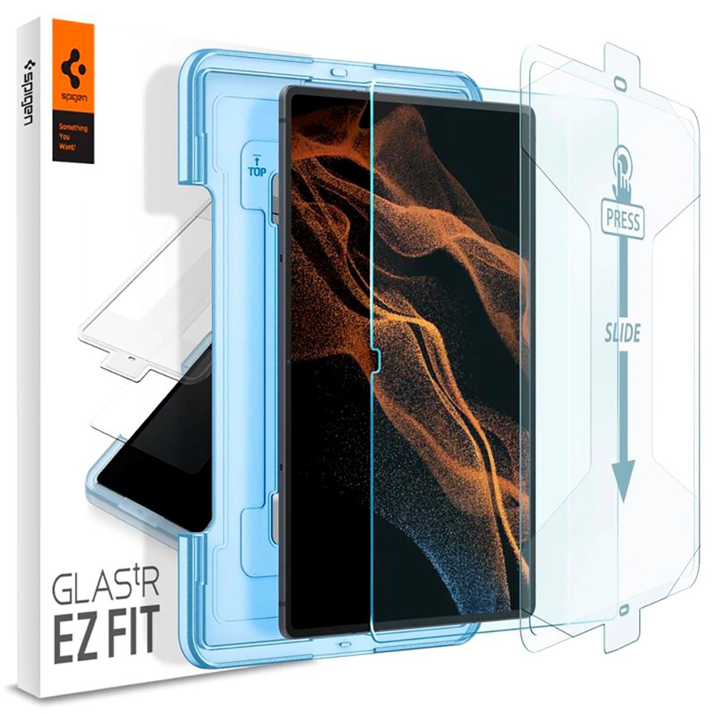 Samsung Galaxy Tab S8 Ultra Spigen EZ Fit Glas.tR Skærmbeskyttelse - Case Friendly - Gennemsigtig