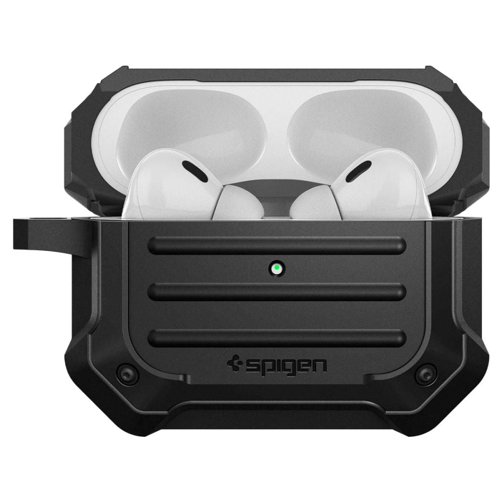 Spigen Though Armor Airpods Pro 2nd Gen Cover - MagSafe Kompatibel - m. Karabinhage - Sort