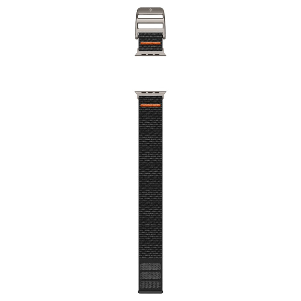 Apple Watch (42/44/SE/45/46/49mm) Spigen Nylon Rem m. Metalspænde - Sort