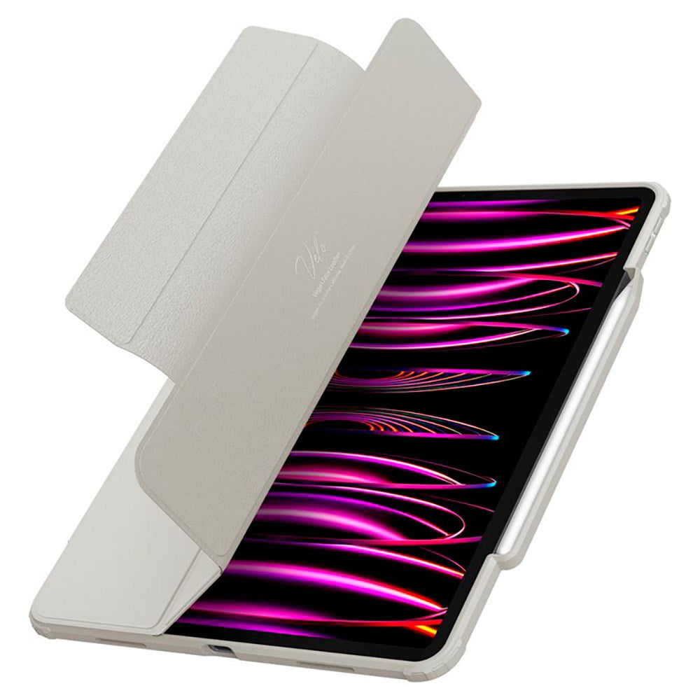 iPad Pro 12.9" (2022 / 2021) Spigen Air Skin Pro Læder Flip Cover - Grå