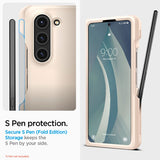 Samsung Galaxy Z Fold 5 Spigen Thin Fit Bagside Cover - Cremehvid