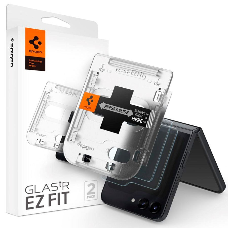 Spigen Samsung Galaxy Z Fold5 EZ Fit Glas.tR Skærmbeskyttelse - 2 stk. - Case Friendly - Gennemsigtig