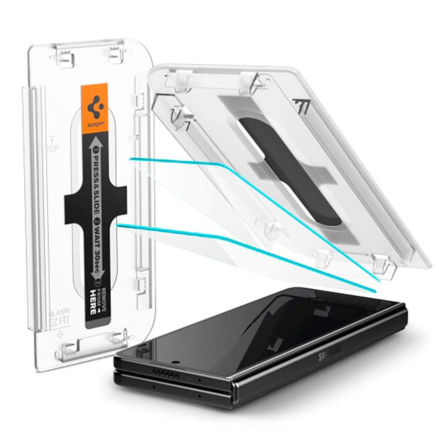 Spigen Samsung Galaxy Z Fold5 EZ Fit Glas.tR Skærmbeskyttelse - 2 stk. - Case Friendly - Gennemsigtig