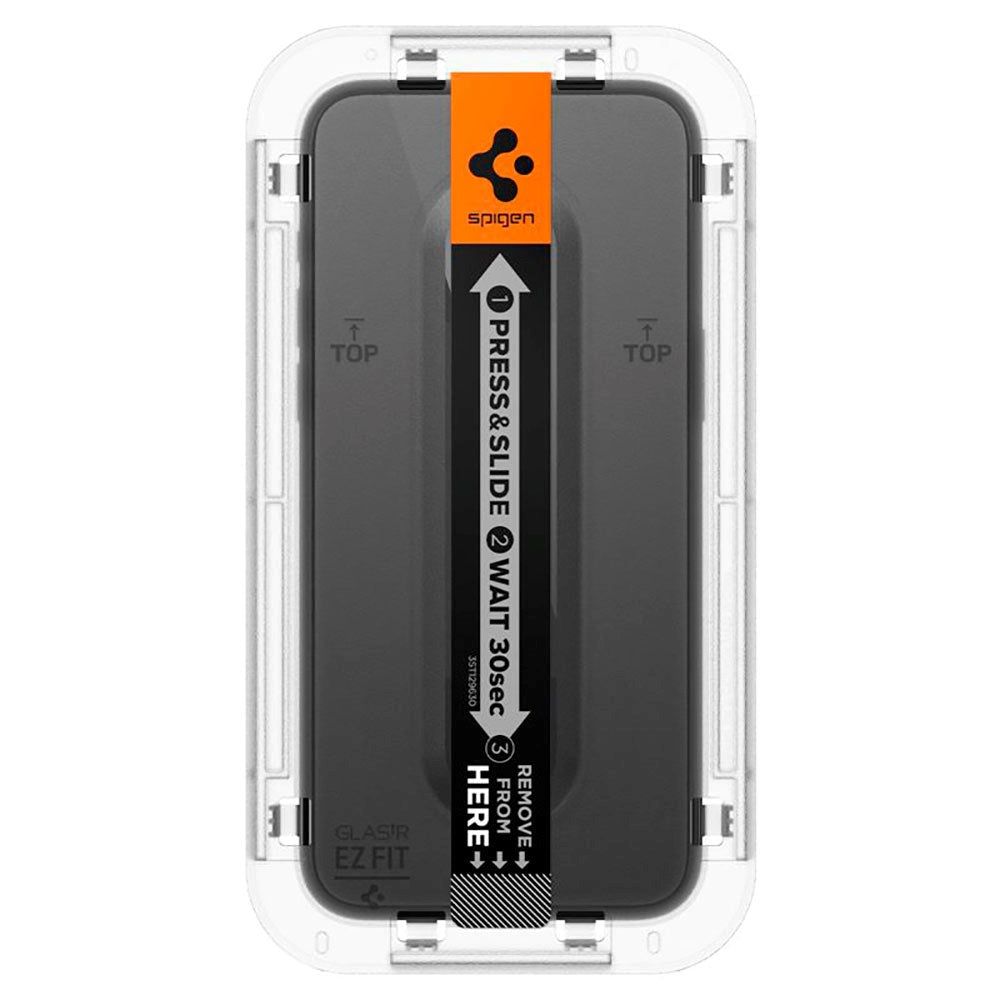 iPhone 15 Pro Max Spigen EZ Fit Glas.tR Skærmbeskyttelse 2. Stk - Case Friendly - Sort Kant