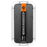 iPhone 15 Pro Max Spigen EZ Fit Glas.tR Skærmbeskyttelse 2. Stk - Case Friendly - Sort Kant