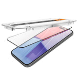 iPhone 15 Spigen EZ Fit Glas.tR Skærmbeskyttelse 2. Stk - Case Friendly - Sort Kant