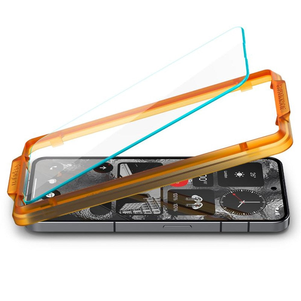 Spigen - Nothing Phone (2) - AlignMaster Glass tR Skærmbeskyttelse - 2 stk - Case Friendly - Gennemsigtig