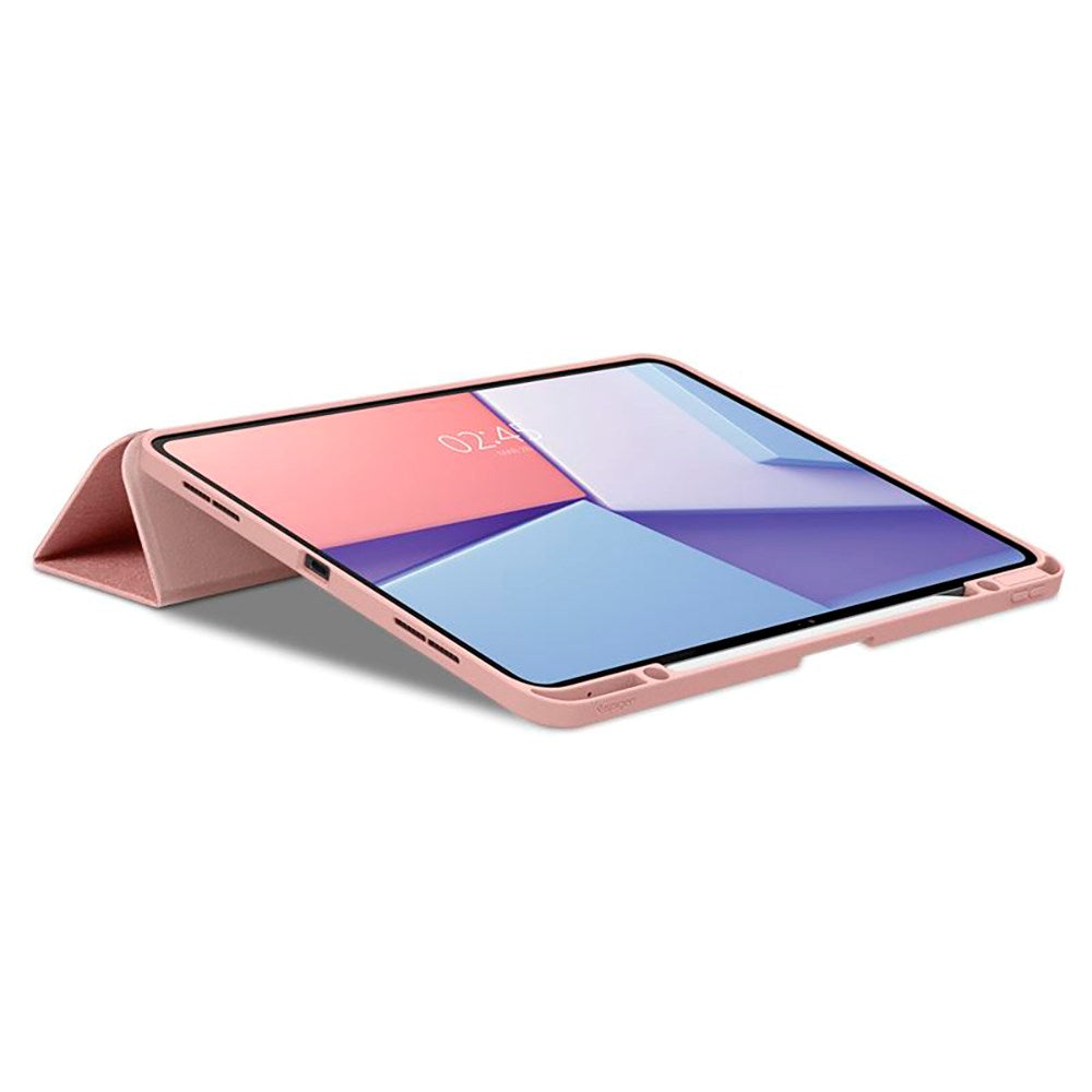 iPad Pro 13" (2024) Spigen Urban Fit Stof Flip Cover m. Pen Holder - Rose Gold