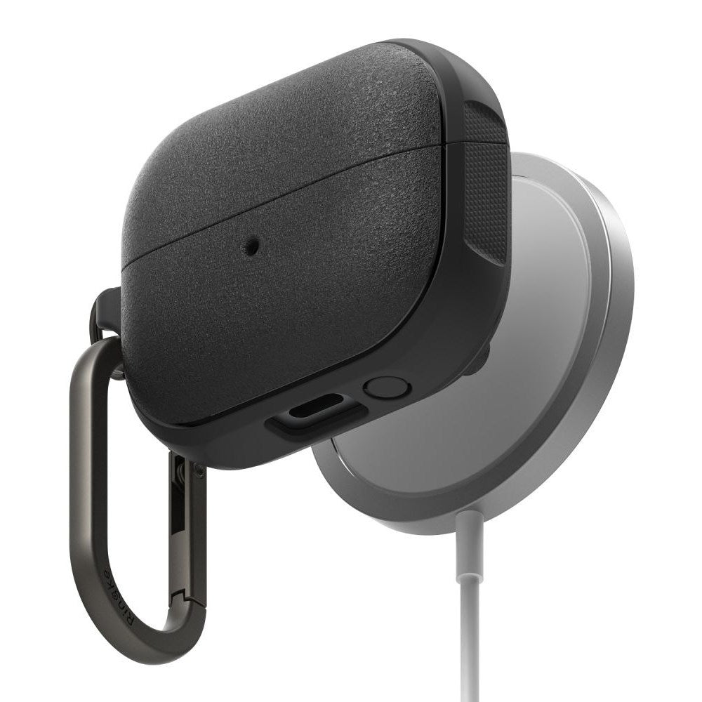 Ringke Samsung Galaxy Buds 3 / 3 Pro Onyx Magnetic Fleksibelt Plastik Cover m. Karabinhage - MagSafe Kompatibelt - Sort