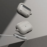 Ringke Samsung Galaxy Buds 3 / 3 Pro Onyx Magnetic Fleksibelt Plastik Cover m. Karabinhage - MagSafe Kompatibelt - Grå