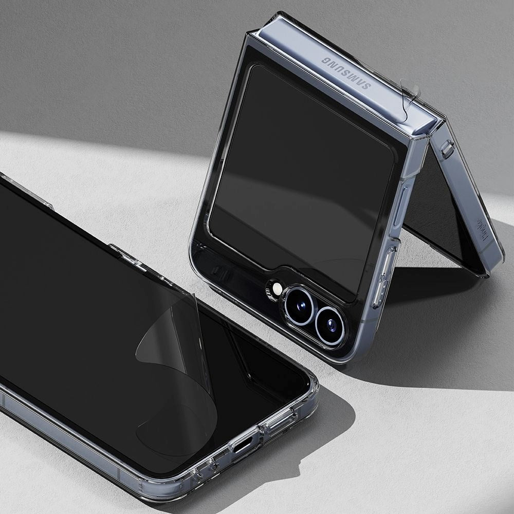 Samsung Galaxy Z Flip6 Ringke Hærdet Beskyttelsesglas 3-in-1 Pakke - 2 Pak - Gennemsigtig