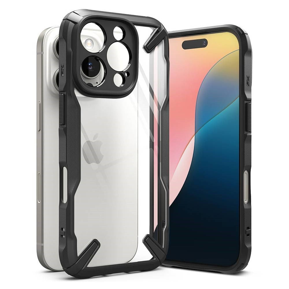 iPhone 16 Pro Max Ringke Fusion X Bagside Cover - Gennemsigtig / Sort