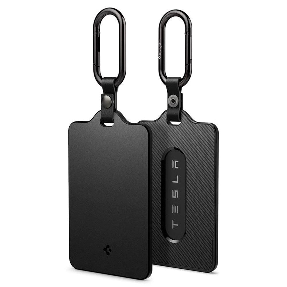 Spigen - Tesla Nøglekort Holder - Karabinhage - 2-Pack - Sort