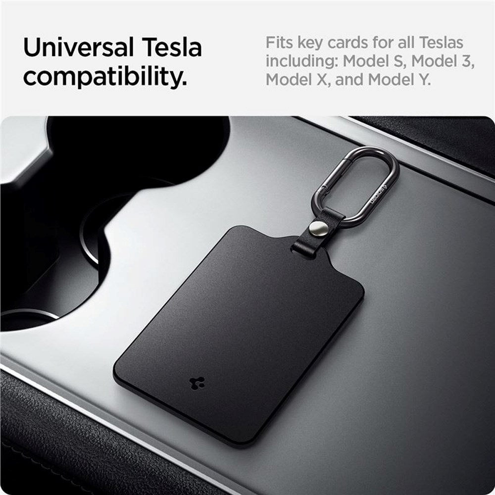 Spigen - Tesla Nøglekort Holder - Karabinhage - 2-Pack - Sort