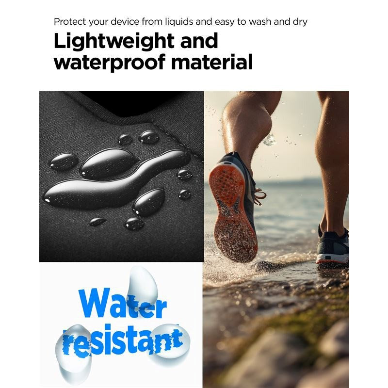 Spigen Universal Dynamic Shield Løbearmbånd m. Plastikrude (Maks. Mobil: 6.9") - Sort