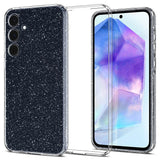 Samsung Galaxy A55 (5G) Spigen Liquid Crystal Glitter Bagside Cover - Gennemsigtig