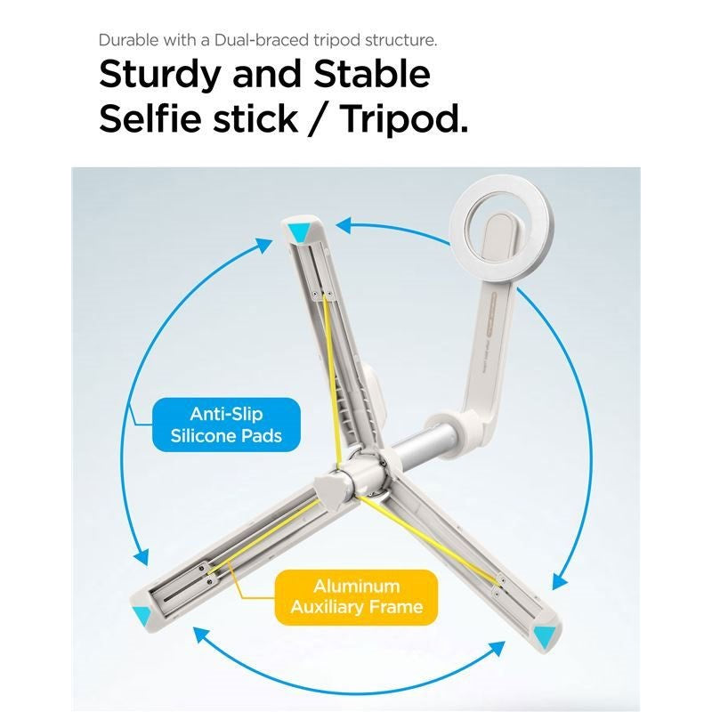 Spigen MagSafe Tripod Selfie Stick - Hvid