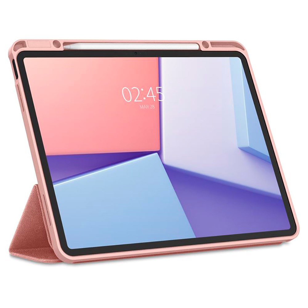 iPad Air 13" (2024) Spigen Urban Fit Stof Flip Cover m. Pen Holder - Rose Gold