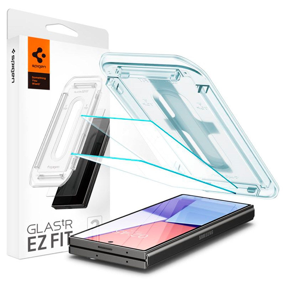 Spigen Samsung Galaxy Z Fold6 EZ Fit Glas.tR Skærmbeskyttelse - 2 stk. - Case Friendly - Gennemsigtig