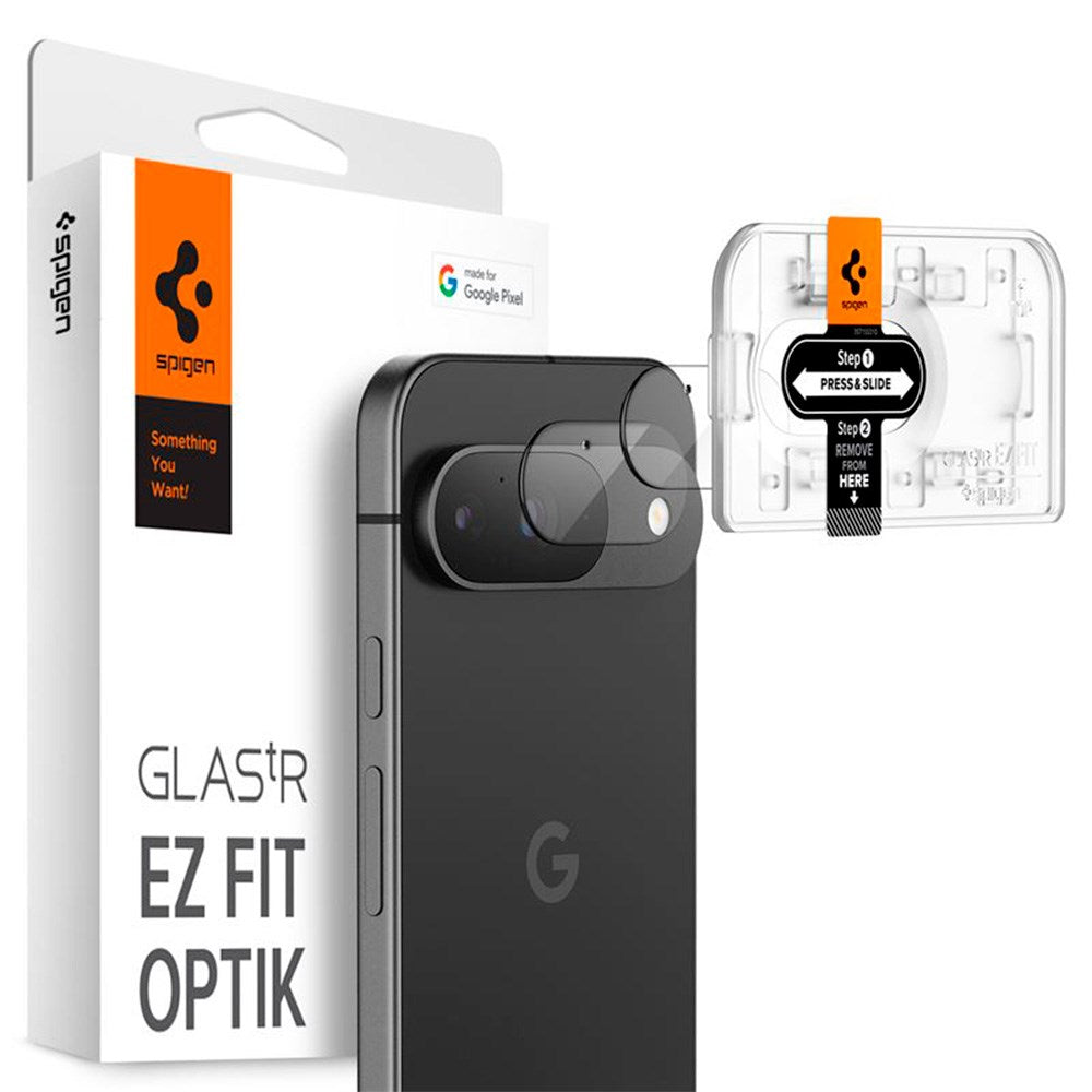 Google Pixel 9 Spigen EZ Fit. tR Optik Kameralinse Beskyttelse - 2 Stk - Gennemsigtig